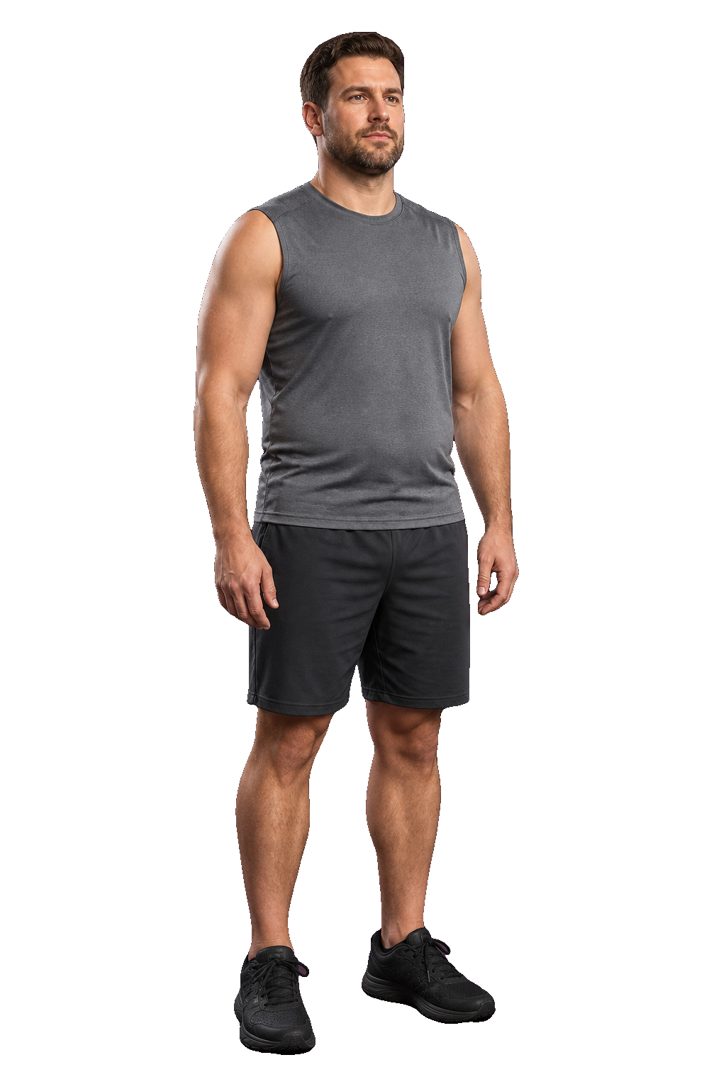 Athletic adult male body reference