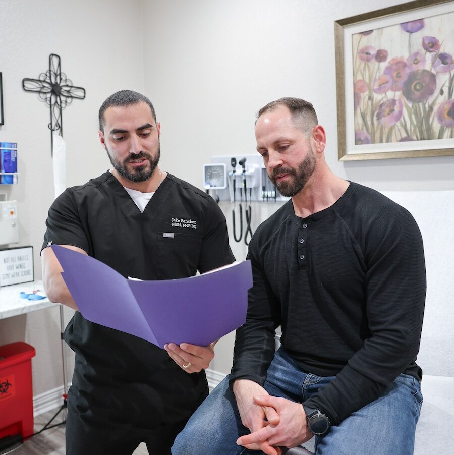 JM provider consulting with a patient